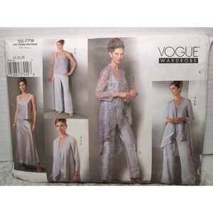 Vogue Sewing Pattern V2779 Misses Evening Jacket, Top, Pants & Skirt 14-18 UNCUT